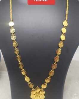 Premium quality one gram gold 26 inch long laxmi necklace