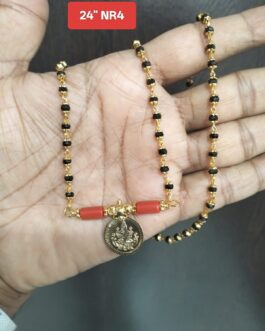 Premium quality one gram gold 24 inch Crystal Karimani with thali