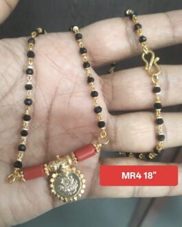 Premium quality one gram gold 18 inch Crystal Karimani with thali