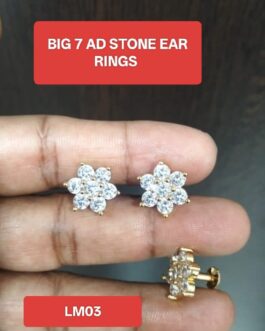 Premium quality one gram gold Big 7 stone Ear rings