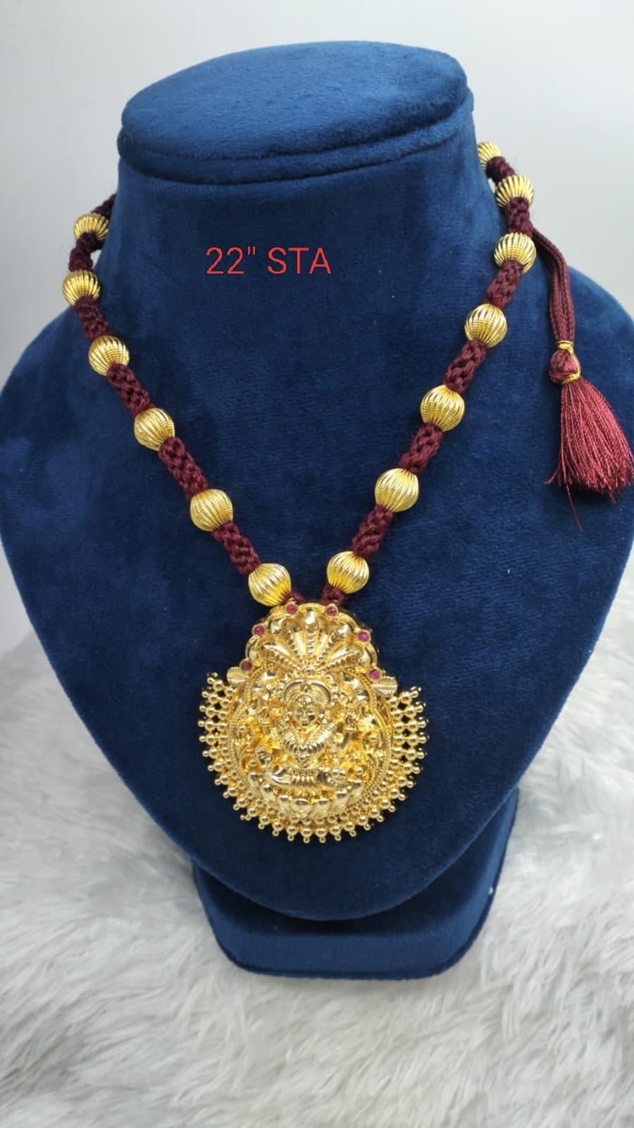 Premium quality one gram gold 22 inch Jomale with laxmi pendent