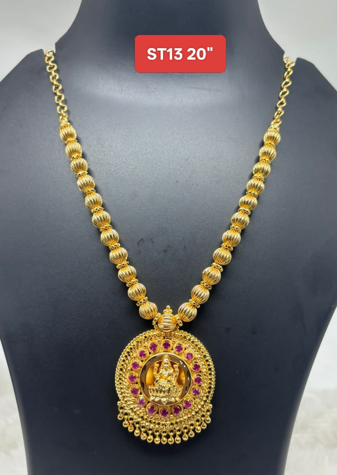 Premium quality One gram gold 20” Jomale neckalce with laxmi pendent