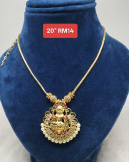 Premium quality One gram gold 20” laxmi necklace