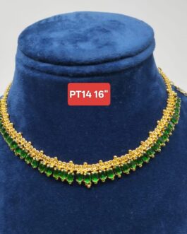 Premium quality One gram gold 16” stone necklace