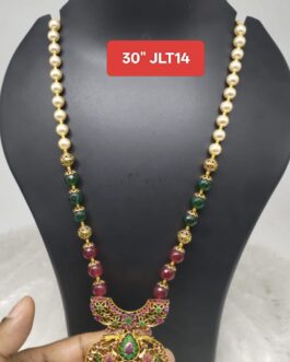 Premium quality One gram gold long beads chain with pendent