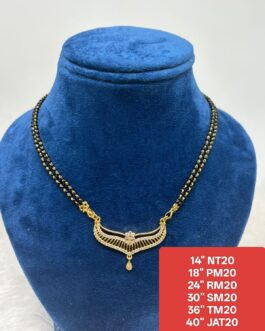 Premium quality Hand made One gram gold black beads Karimani with AD pendent