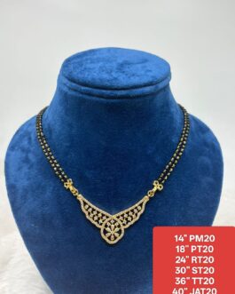 Premium quality Hand made One gram gold black beads Karimani with AD pendent