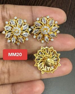 Premium quality one gram gold stone ear rings