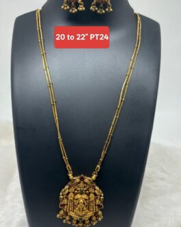 Premium quality Antique Matt finish Laxmi necklace with matching ear rings