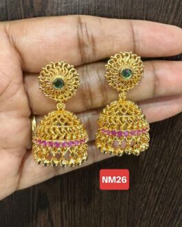 Premium quality One gram gold Stone work jumka
