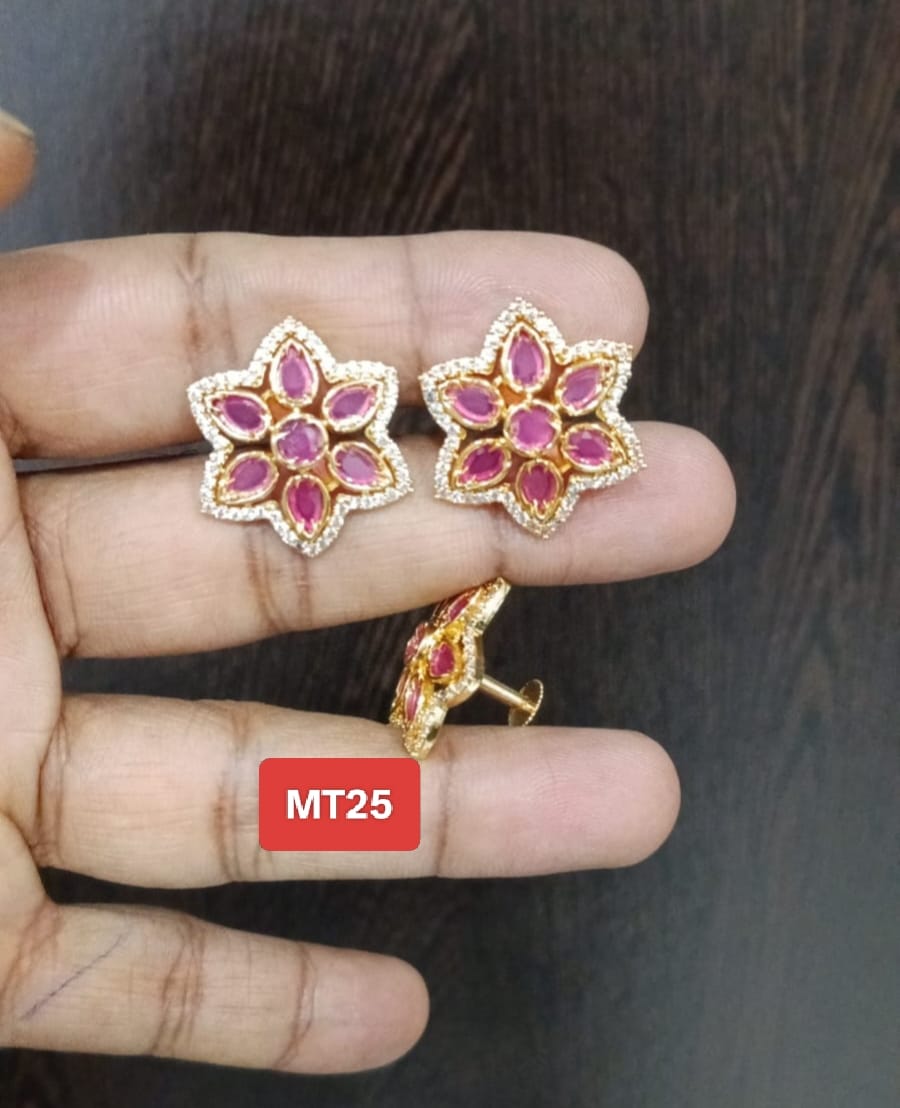 Premium quality One gram gold AD stone Ear ring