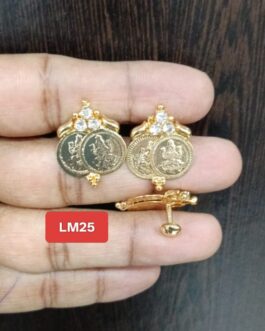 Premium quality One gram gold Laxmi coin Ear ring
