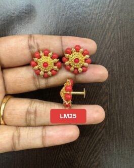 Premium quality One gram gold Coral Ear ring