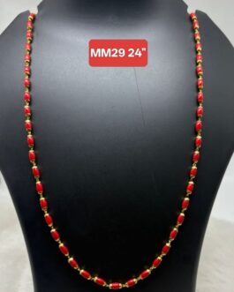 Premium quality one gram gold 24 inch beads chain