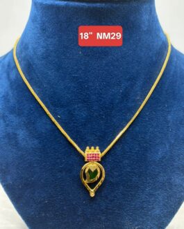 Premium quality one gram gold 18 inch short necklace