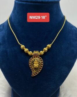 Premium quality one gram gold 18 inch short necklace