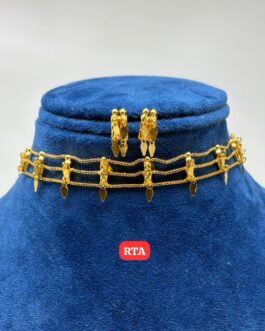 Premium quality One gram gold Chocker necklace with Ear rings