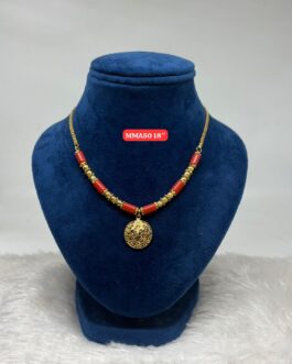 Premium quality One gram gold 20” short coral necklace