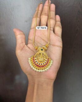 Premium quality One gram gold 18 inch pearl Laxmi necklace
