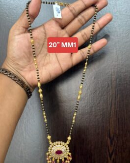 Premium quality One gram gold 20 inch karimani with AD pendent