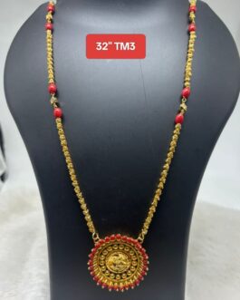 Premium quality One gram 30″ dashavathara Coral chain with laxmi pendent