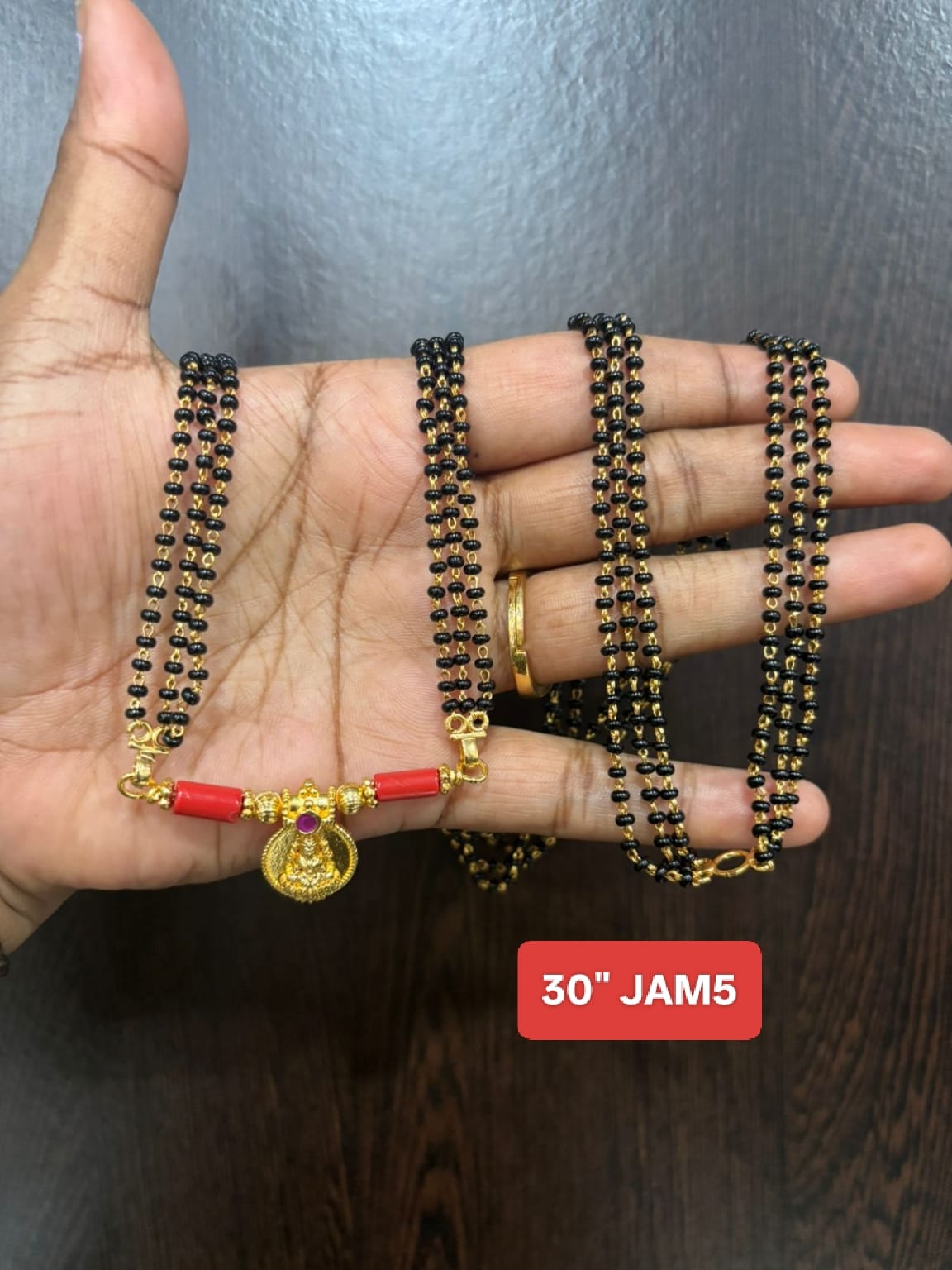 Premium quality One gram gold 30 inch 3 lines karimani with laxmi Thali