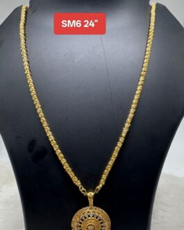 Premium quality One gram gold 24 inch dashavathara chain with stone pendent