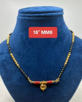 Premium quality One gram gold 18 inch short karimani with thali