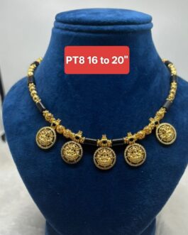 Premium quality One gram gold Black beads Coin necklace