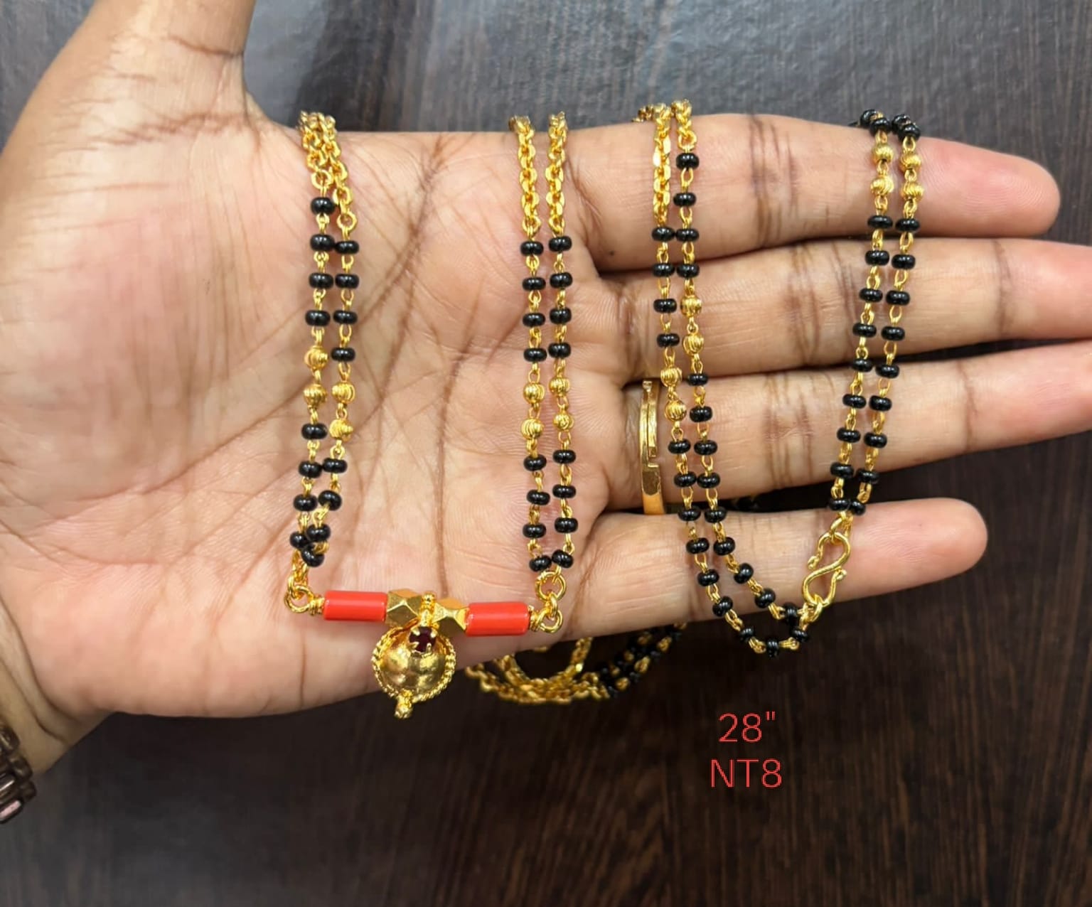 Premium quality One gram gold 28 inch karimani with thali