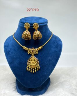 Premium quality Antique matt finish laxmi necklace with Jumka