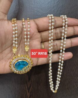 Premium quality One gram gold Pearl chain with stone pendent