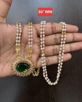 Premium quality One gram gold Pearl chain with stone pendent