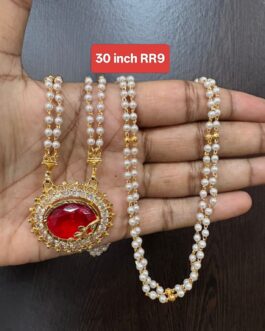 Premium quality One gram gold Pearl chain with stone pendent