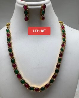 Premium quality Antique multi color necklace with ear rings