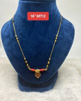 Premium quality one gram gold 18 inch karimani with Thali