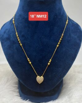 Premium quality one gram gold 18 inch karimani with stone pendent