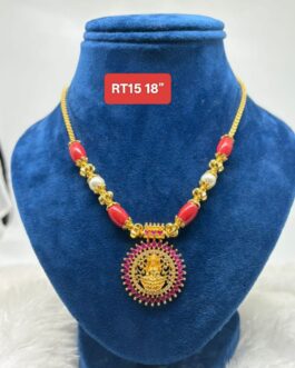 Premium quality One gram gold short laxmi necklace