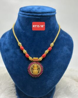 Premium quality One gram gold short laxmi necklace