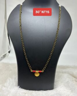 Premium quality One gram gold handmade 30 inch Karimani with Thali