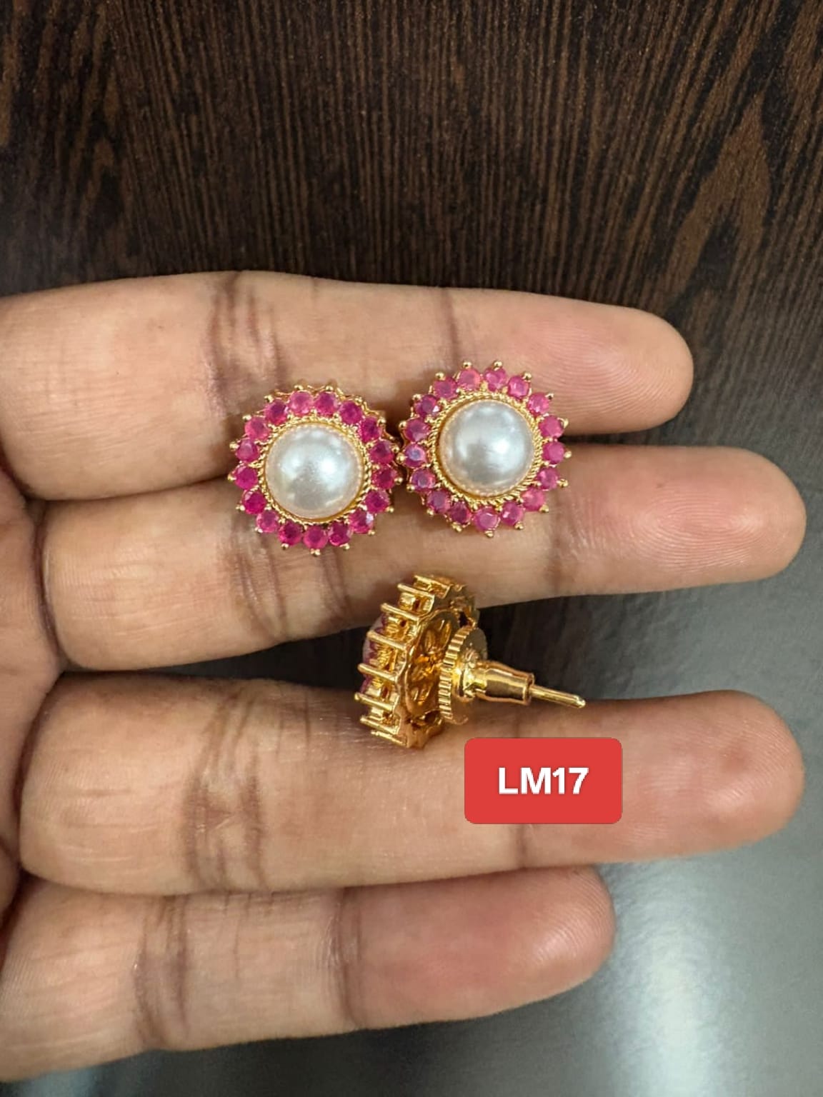 Premium quality One gram gold Pearl ear rings