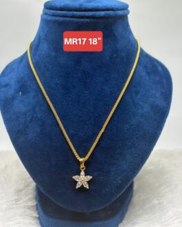 Premium quality One gram gold 18 inch chain with stone dollar