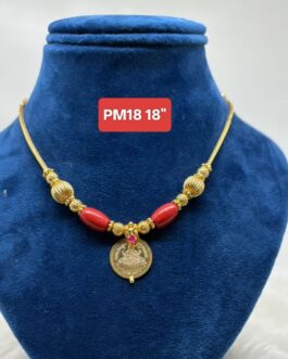 Premium quality One gram gold Coral coin laxmi necklace