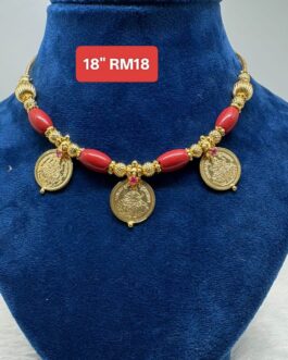 Premium quality One gram gold Coral coin laxmi necklace