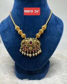 Premium quality One gram gold 24” big necklace