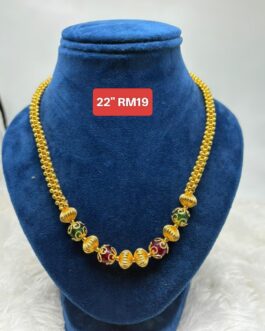 Premium quality One gram gold 22” beads necklace