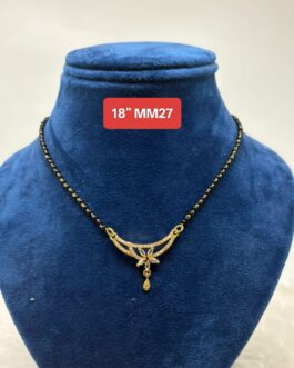 Premium quality one gram 18 inch karimani with AD Stone pendent