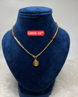 Premium quality one gram gold 18 inch Coral chain with small laxmi pendent