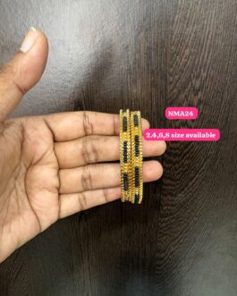 Premium quality One gram gold Black karimani beads bangles