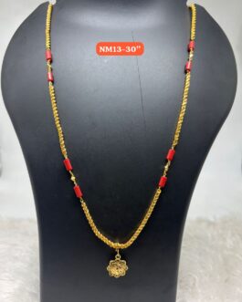 Premium quality One gram gold 30 inch coral rope chain with small dollar